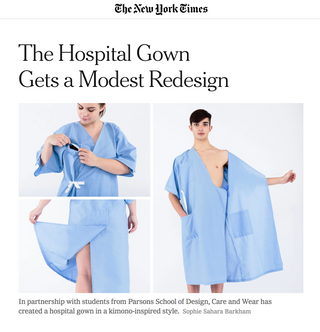 The New York Times: The Hospital Gown Gets a Modest Redesign