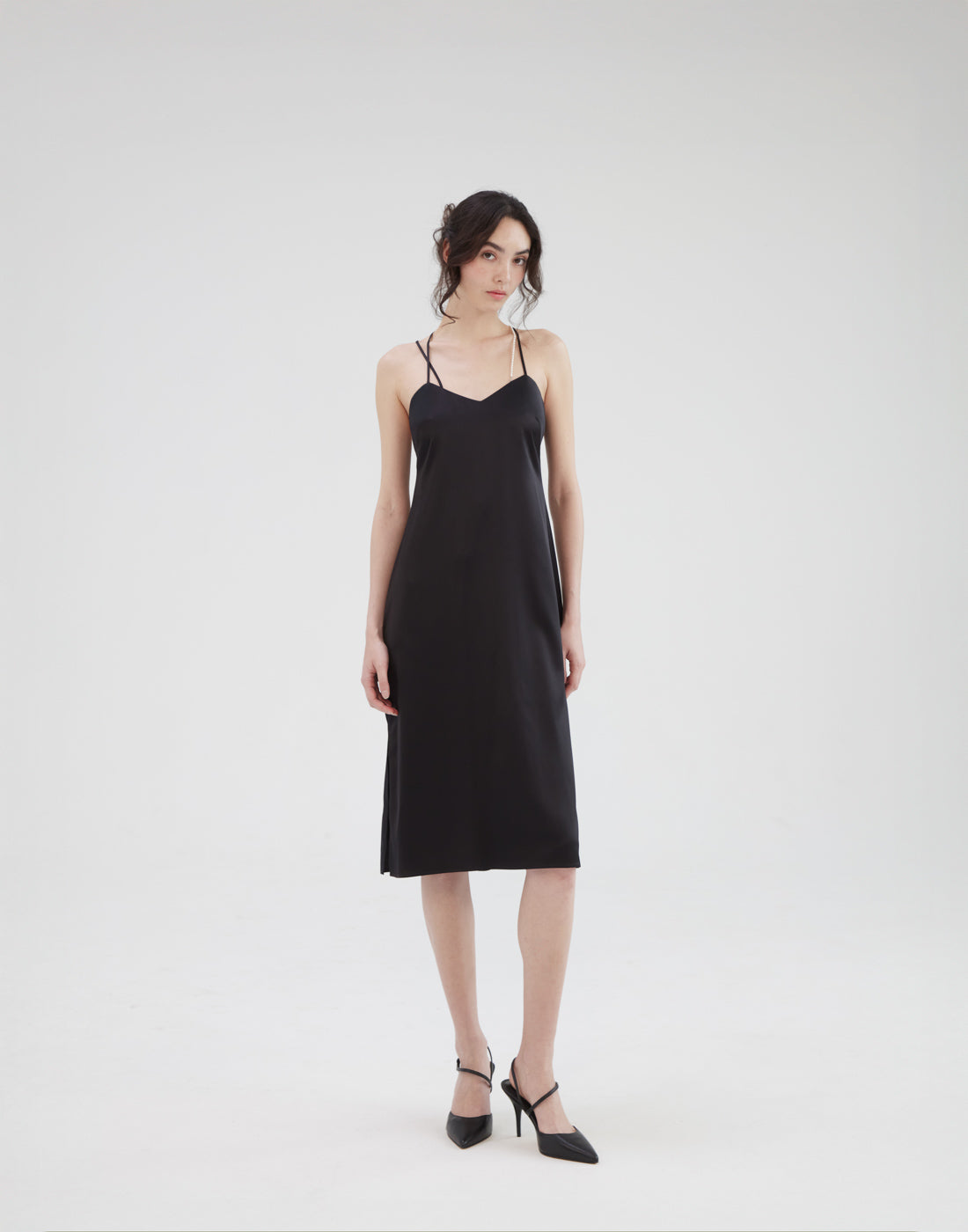 little black silk dress Satin Little Black Dress: Short Layered Ruffle Party Dress