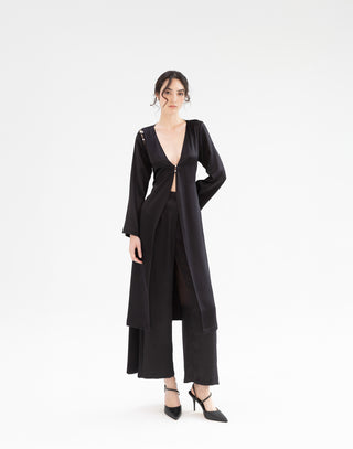 Pearl Kimono - Black Silk