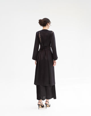 Pearl Kimono - Black Silk