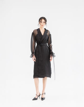 Sheer Double Breasted Coat