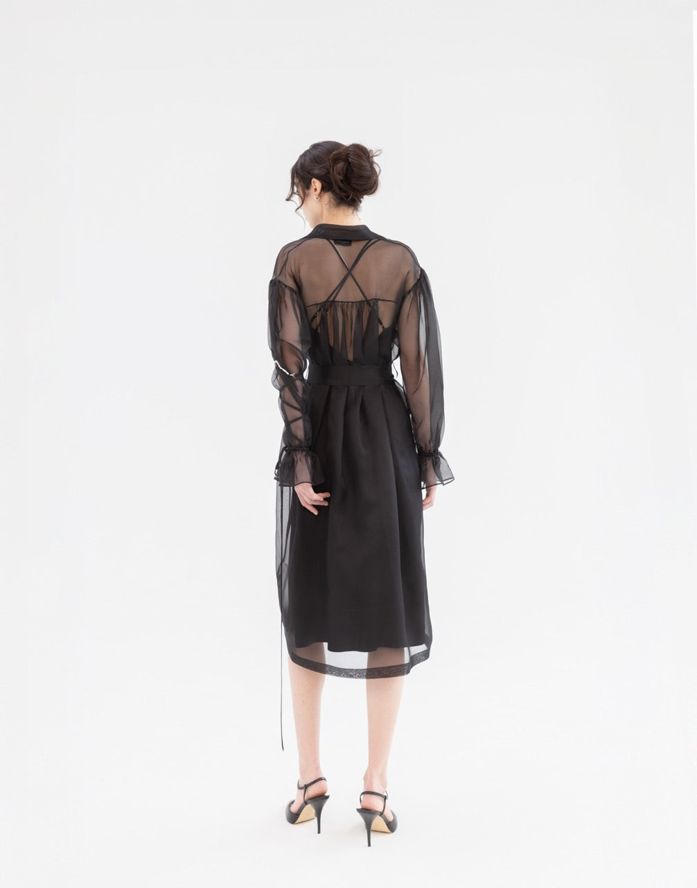 Sheer Double Breasted Coat HELENA WANG Sheer Double Breasted Coat HELENA WANG