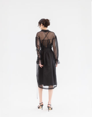 Sheer Double Breasted Coat HELENA WANG Sheer Double Breasted Coat HELENA WANG