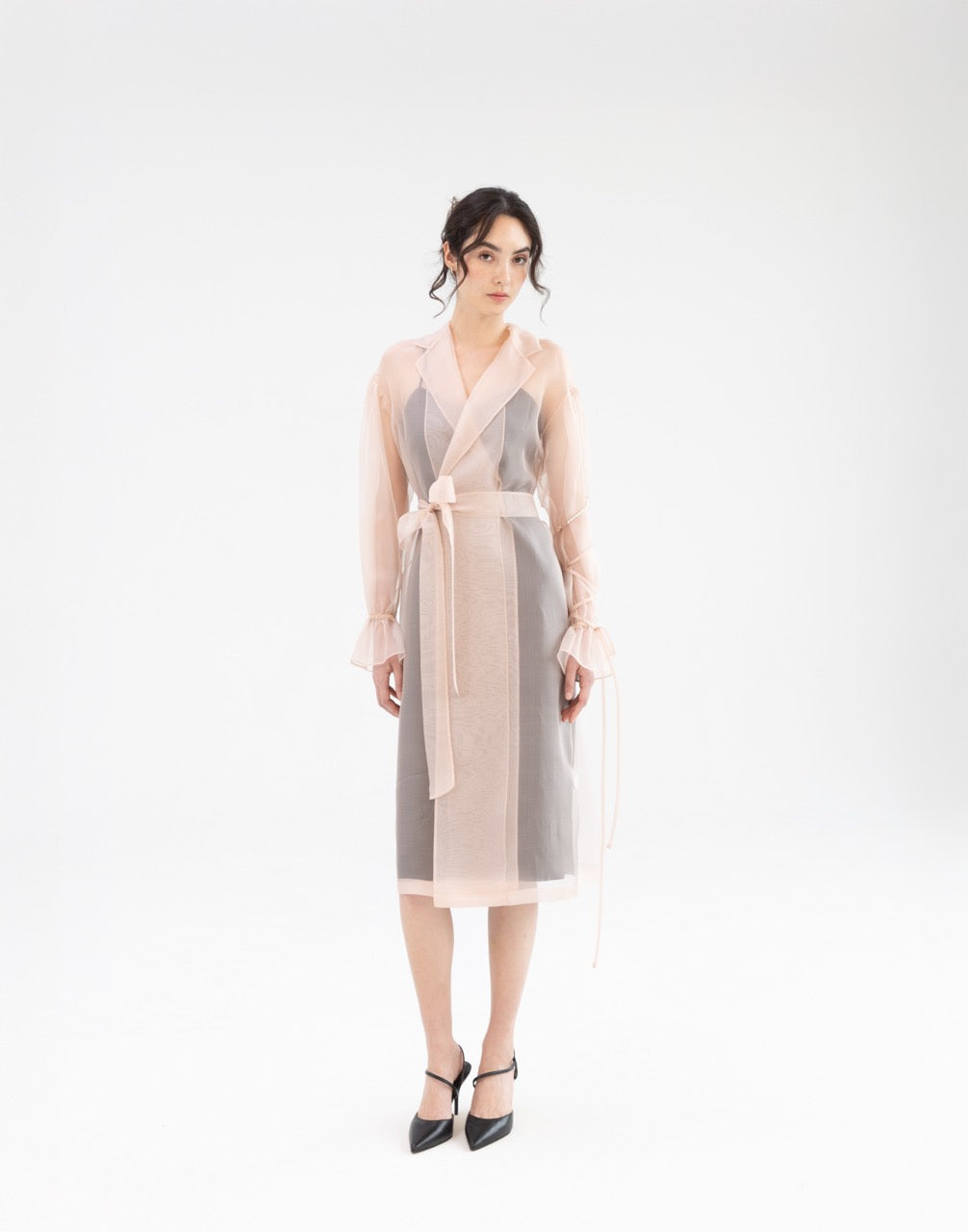 Sheer Double Breasted Coat HELENA WANG Sheer Double Breasted Coat HELENA WANG