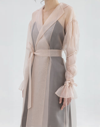 Sheer Double Breasted Coat